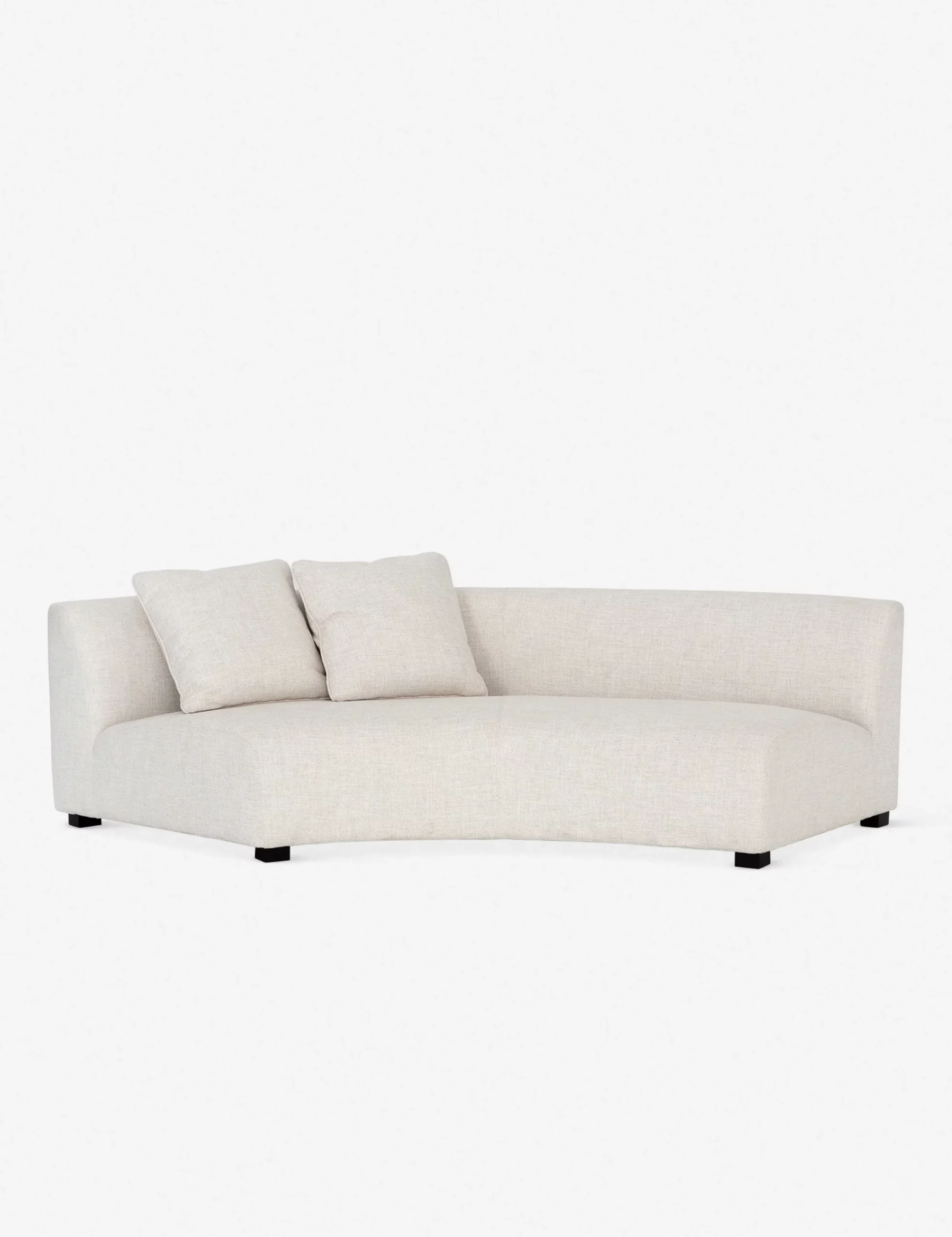 Ivory linen curved sofa