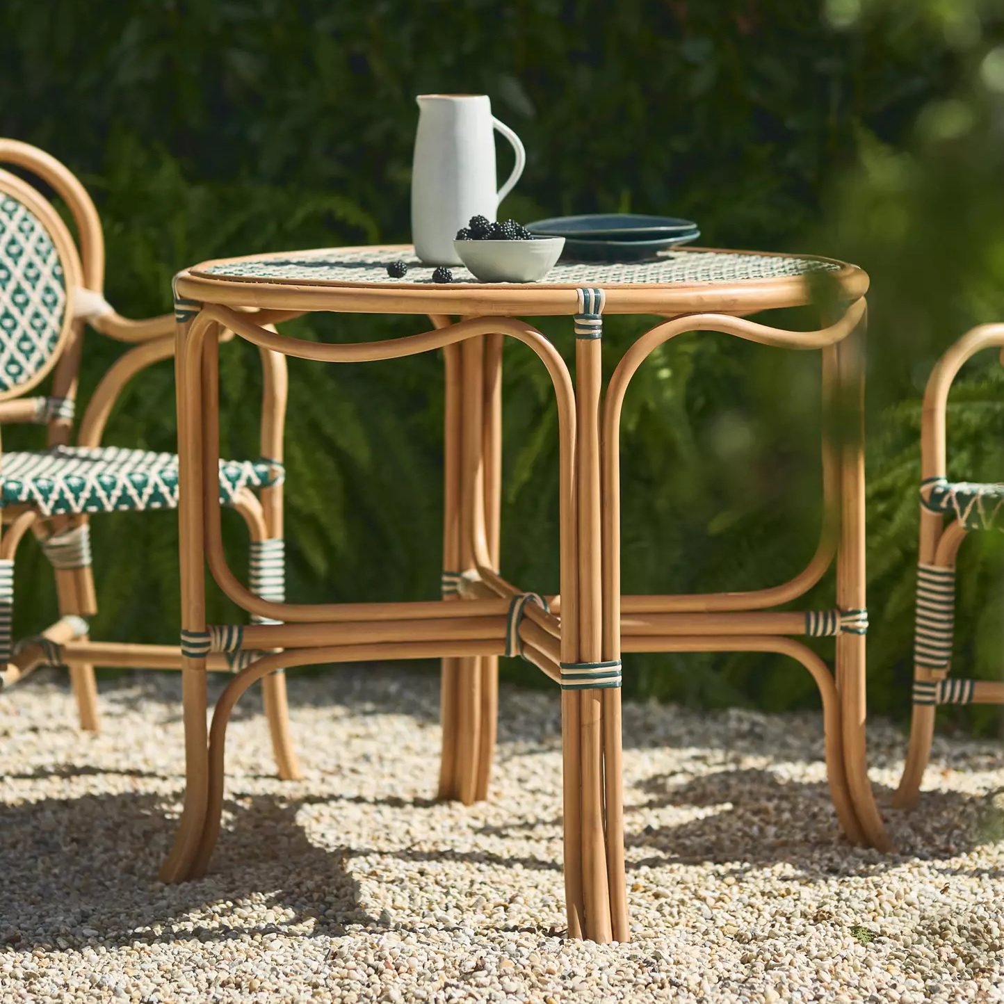 Outdoor rattan dining table