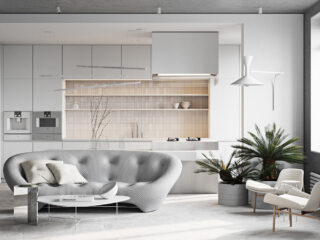 Cool Neutral Interiors With Distinctive Statement Furniture