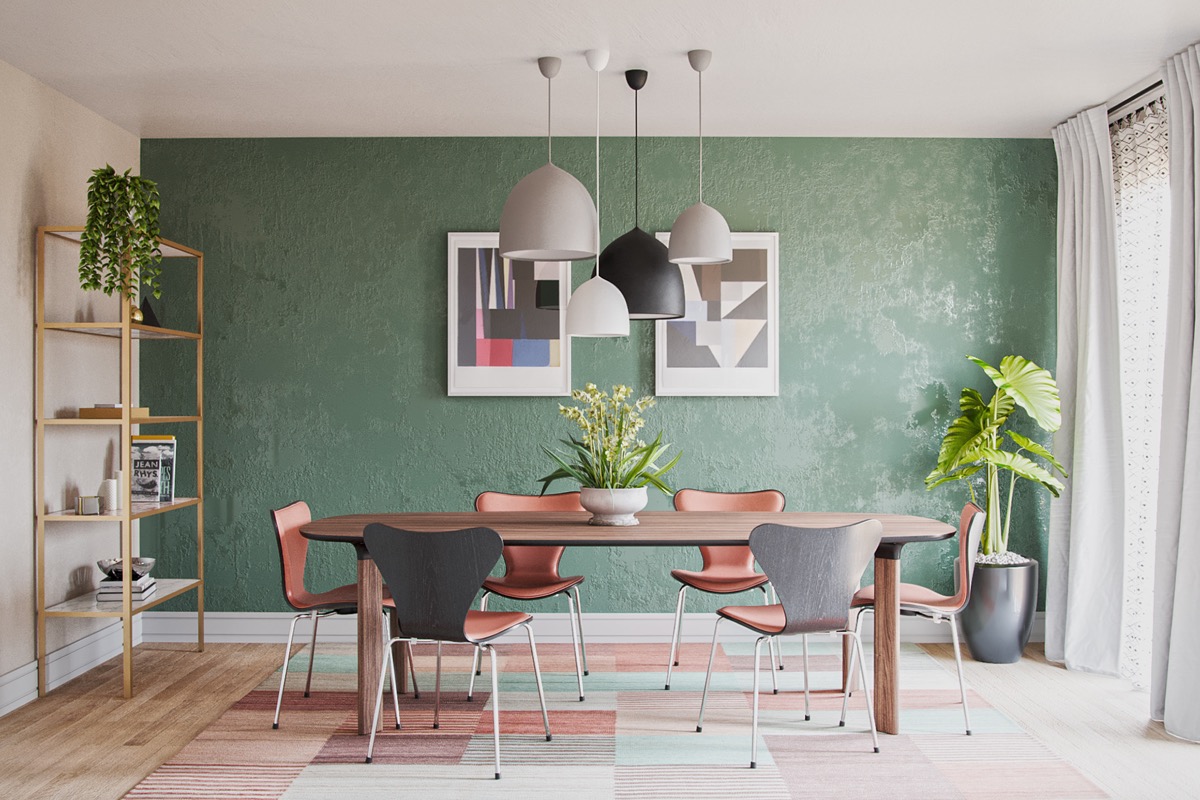 Decorating An Orange And Green Dining Room