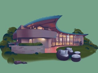 Artistic Illustrations Of Homes By Frank Lloyd Wright