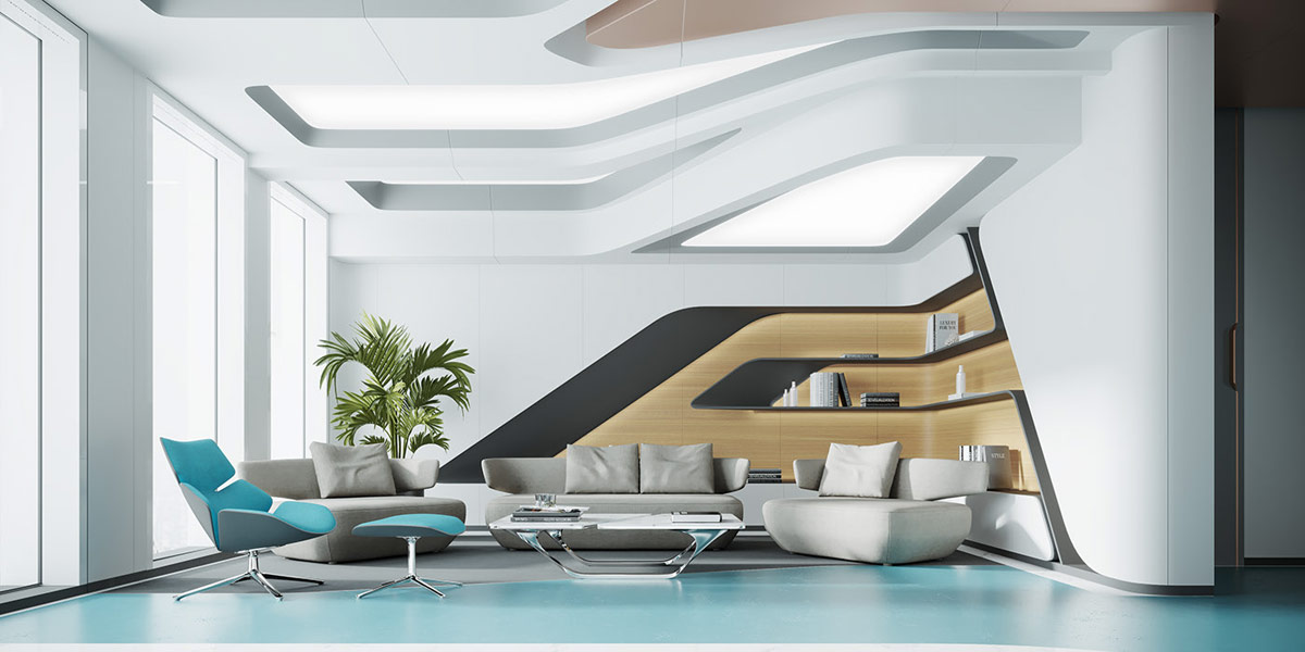 futuristic family room
