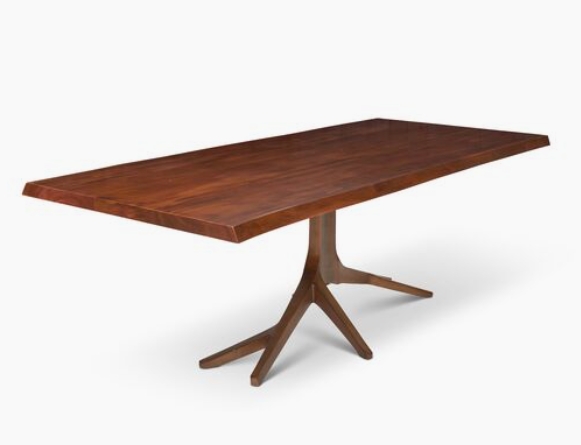 Tree trunk mid century modern dining table