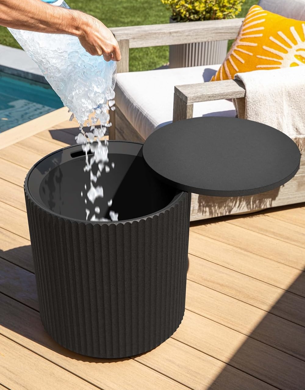 Black cooler side table