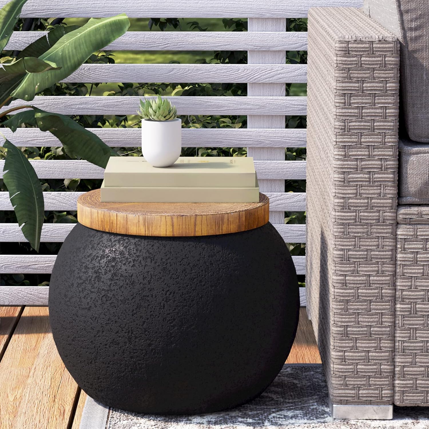 Spherical outdoor side table