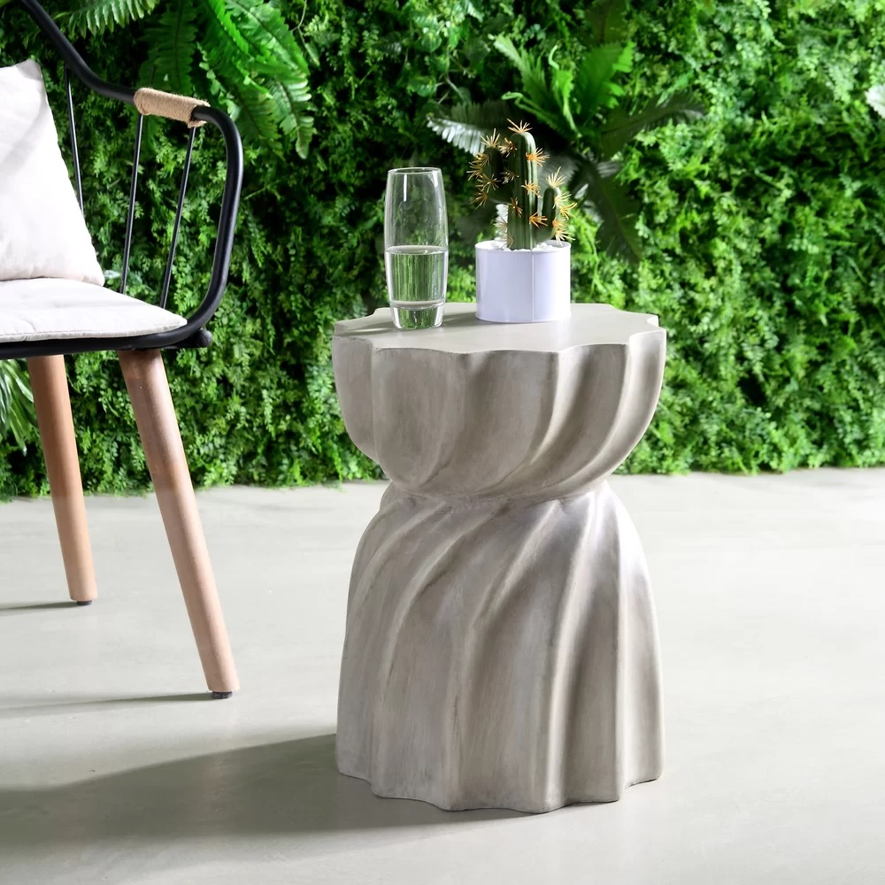 Twist-shaped concrete table