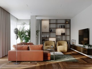 Enriching 160 Sqm Interiors With Brown, Red & Rust Accents (Plus Floor Plans)