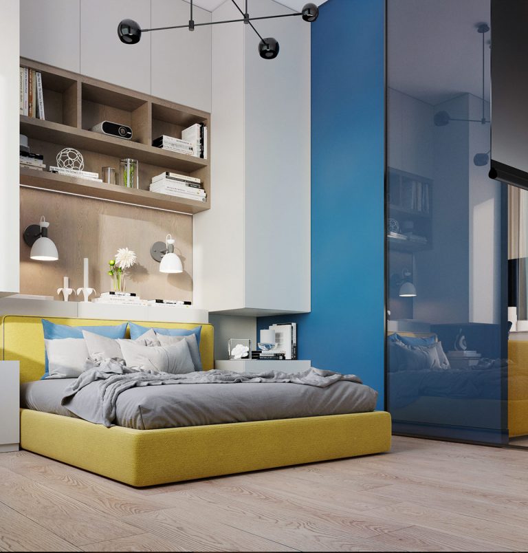 yellow and blue bedroom | Interior Design Ideas