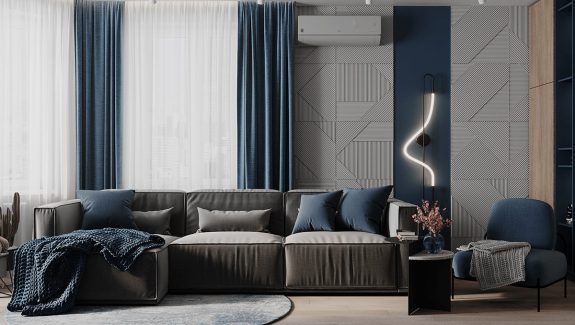 How To Balance A Grey and Dark Blue Interior