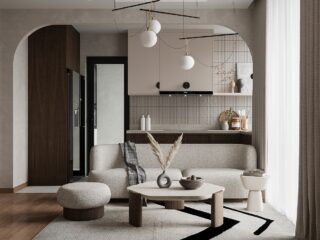 Classy Contemporary Interiors With Deep Brown, Grey & White Decor