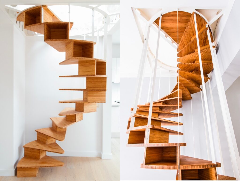 narrow spiral staircase | Interior Design Ideas