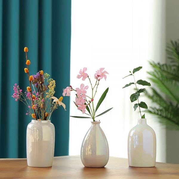 opalescent bud vases set white rainbow finish glossy small vase for ...