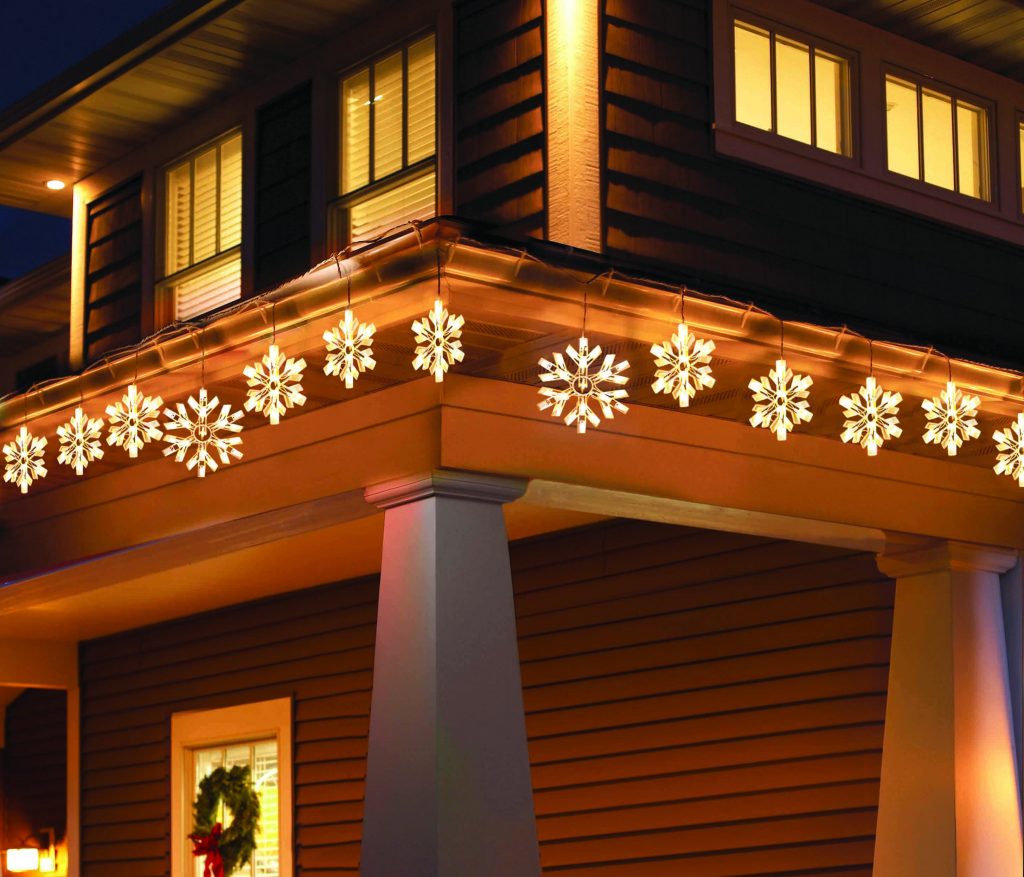 outdoor hanging christmas decorations oversized snowflake LED lights ...