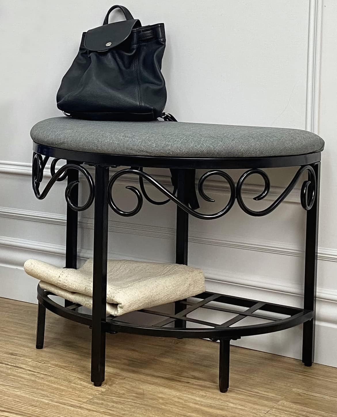 Half moon entryway stool