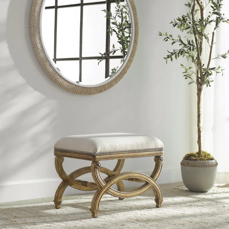 Mahogany traditional entryway stool