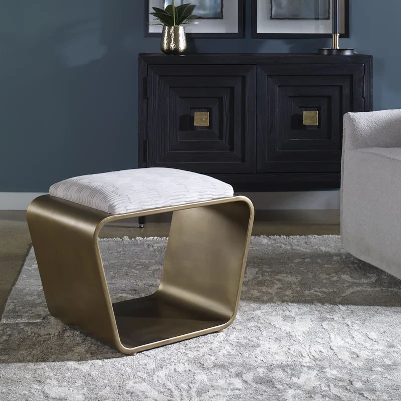 Metal accent entryway stool