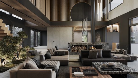 Zen Inspired Home Interior With Strong Stone Accents