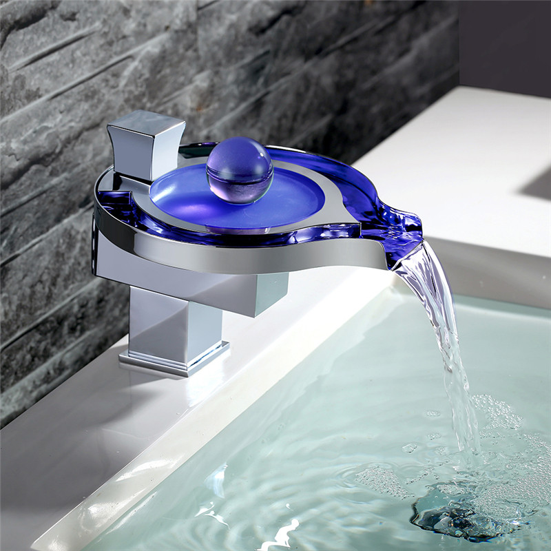 Unique Blue LED Bathroom Faucet For Sale Online Creative Color Changing Temperature Sensitive Hydropowered Lighted Fixtures For Sale Online Contemporary Unique 