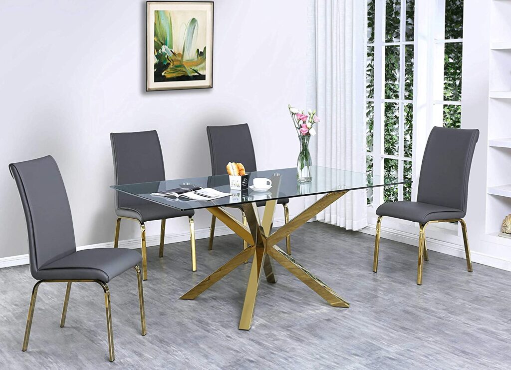 Gold And Glass Dining Table | Interior Design Ideas