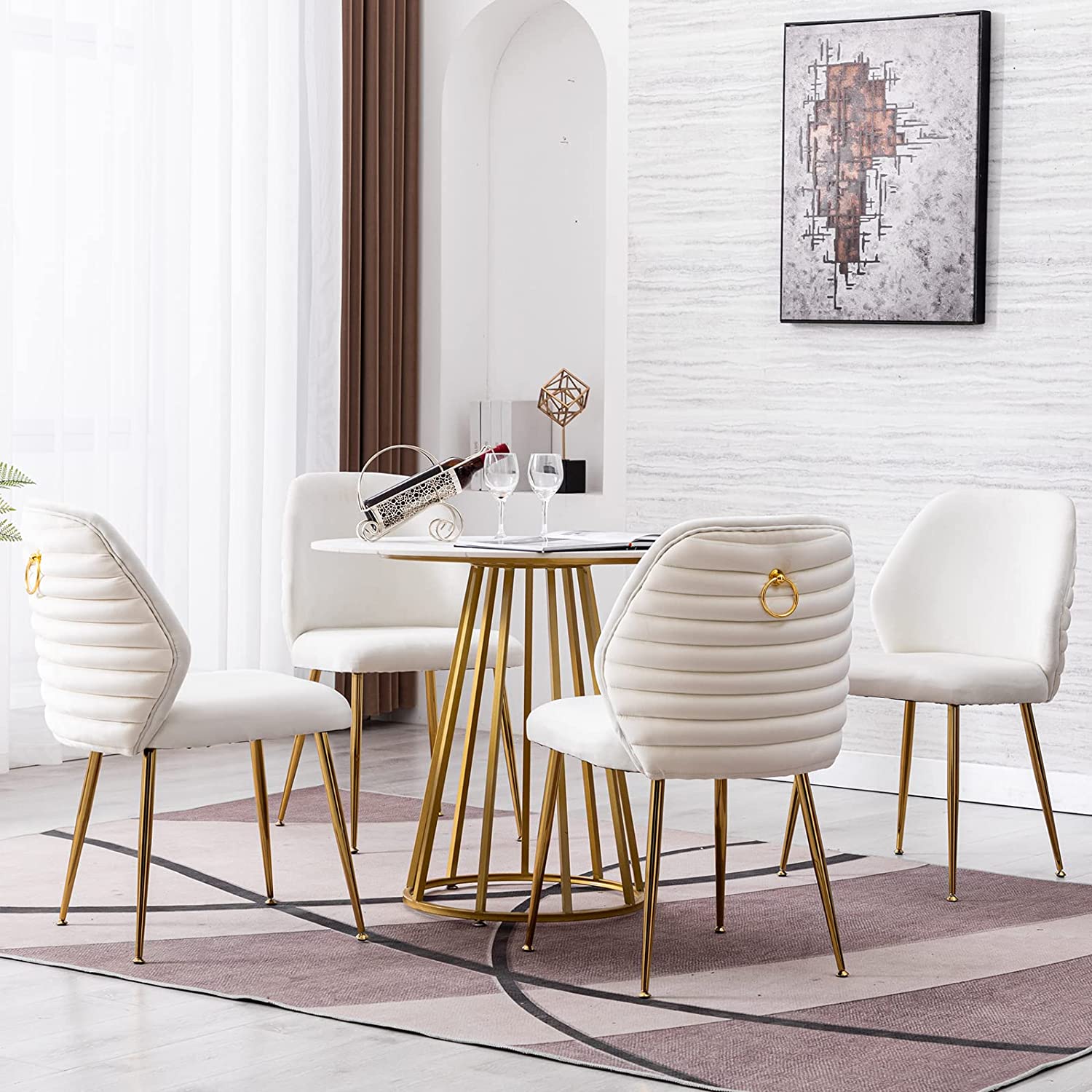 White tufted deals dining room chairs