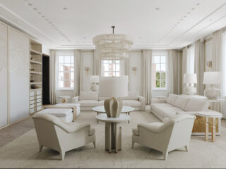 Exquisite Home Interior In Shades Of Greige, Gold & White