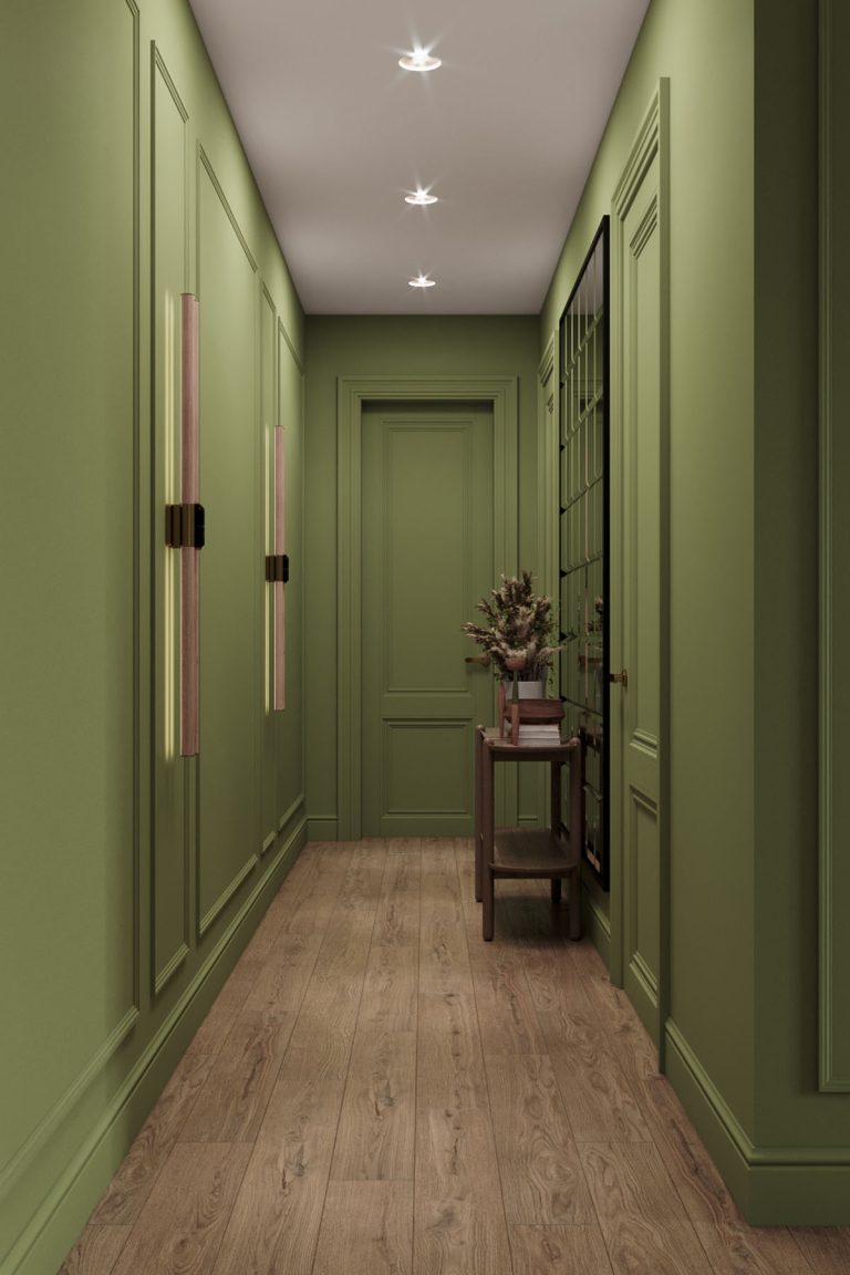 green hallway | Interior Design Ideas