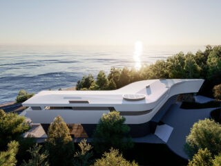 Curvilinear Home Design In A Forest By The Sea