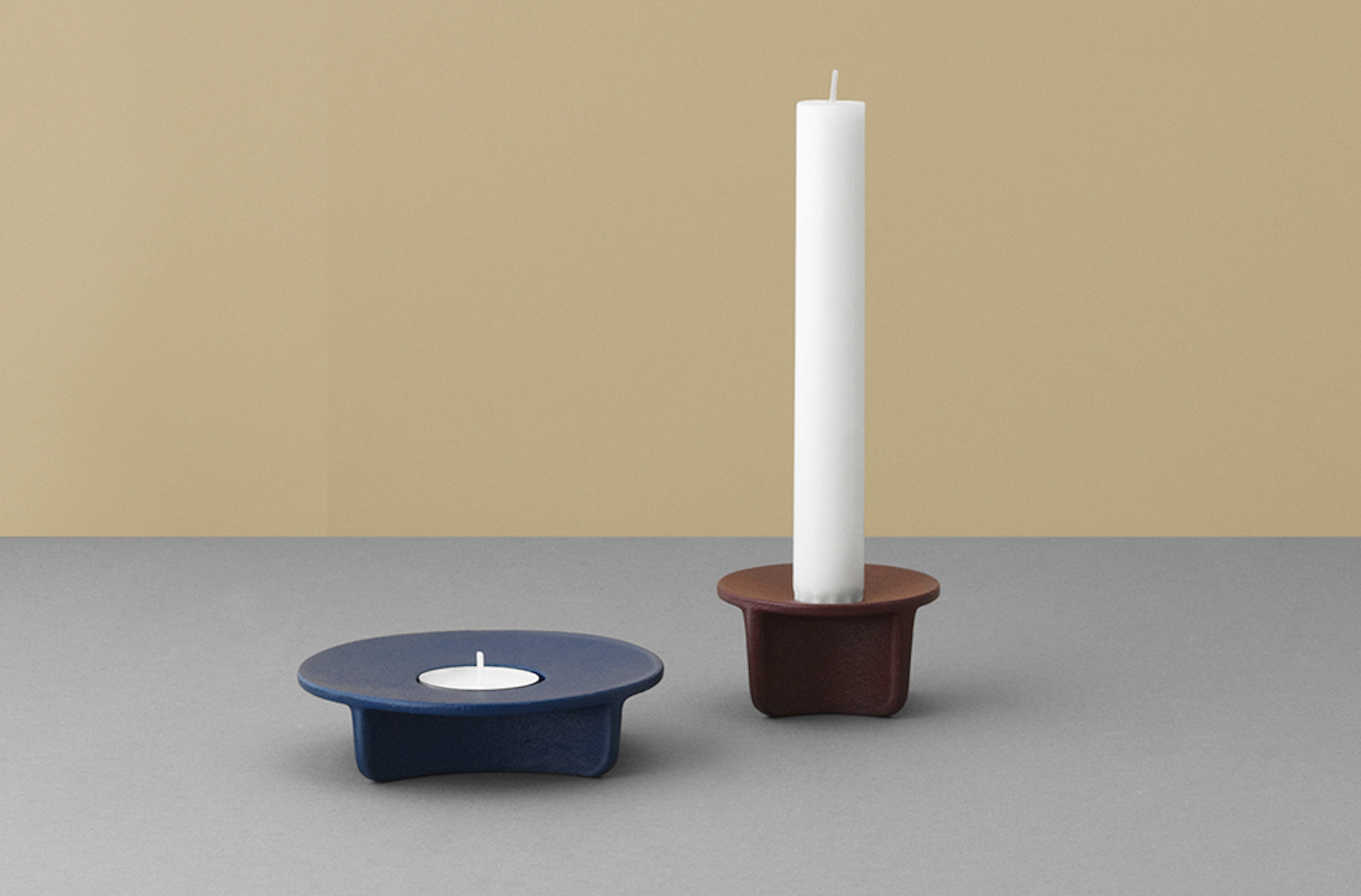 Normann Copenhagen Tea Light Holder Cast Iron Blue