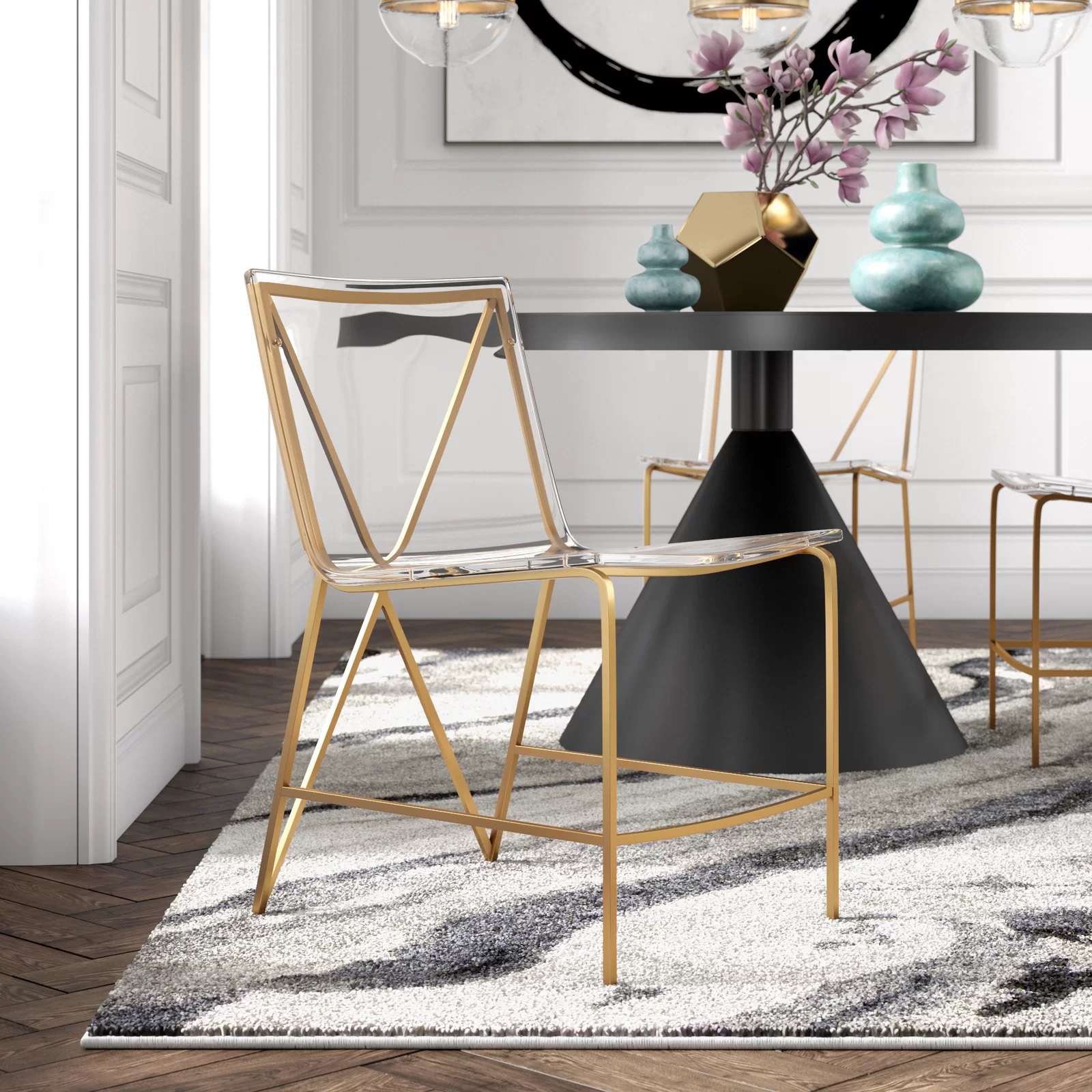 Clear and gold online chair