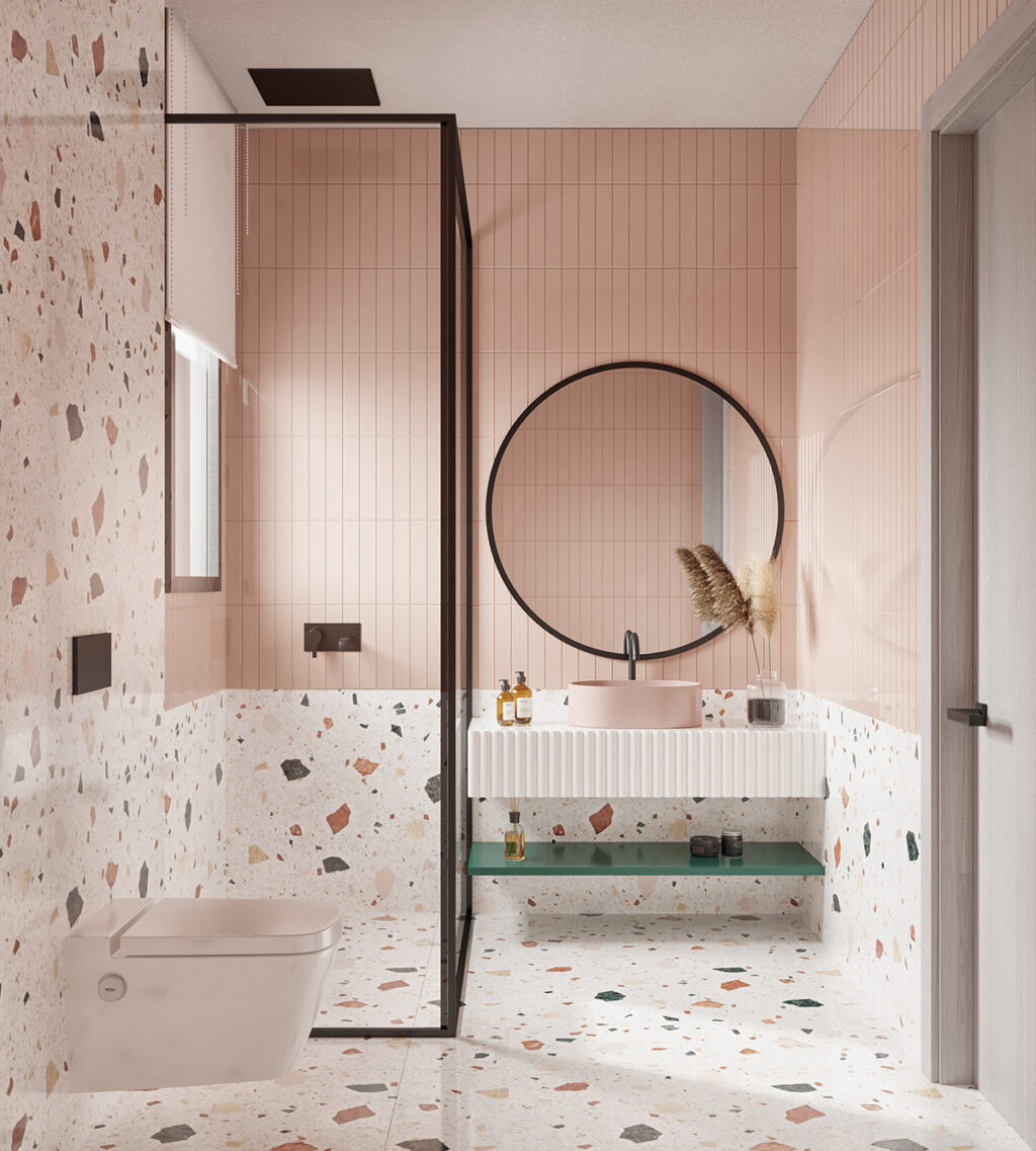 blush pink bathroom | Interior Design Ideas