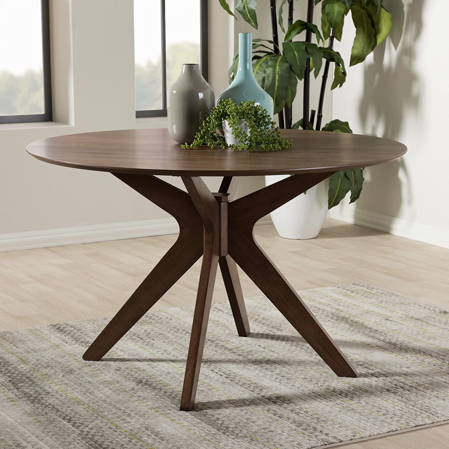 retro round kitchen table for 4 unique atomic age starburst base medium walnut finish attractive classic furniture ideas for dining room kitchen combination layout seating