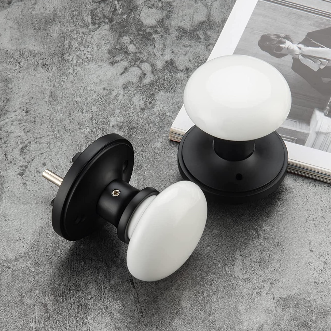 DIY installation porcelain door knobs for sale online includes all matching hardware matte black rosette with white ceramic knobs contemporary interior doorknob set