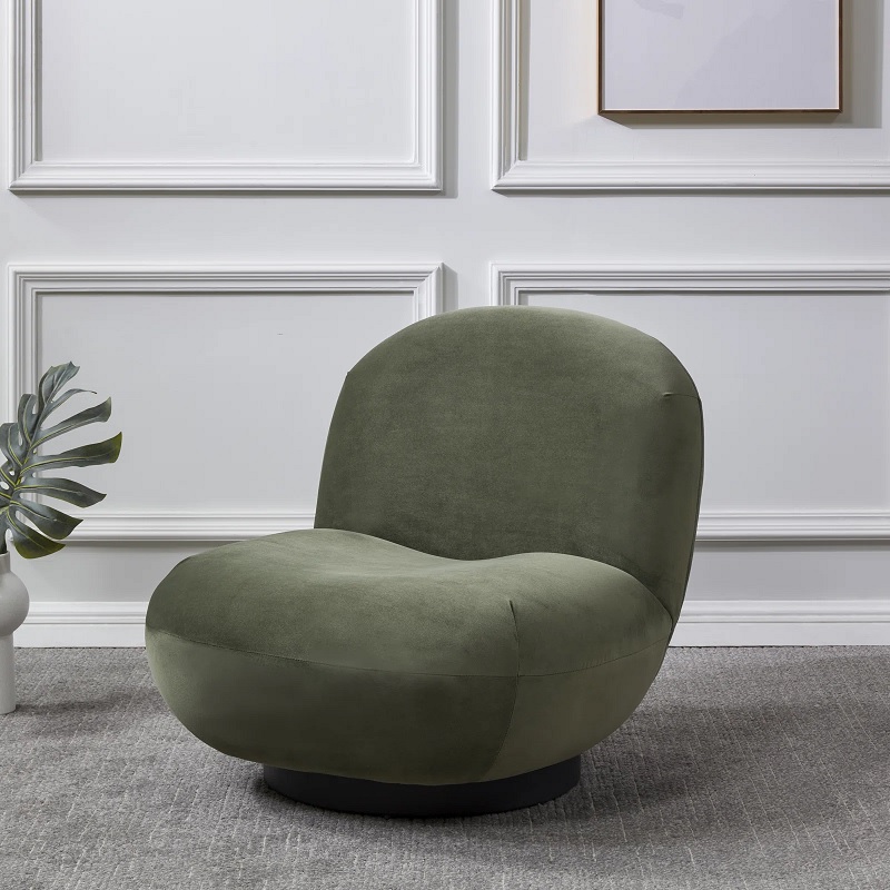 low luxury green accent chair minimalist postmodern furniture for living room bedroom lounge home office low profile seating inspiration luxury deep sage green velvet fabric