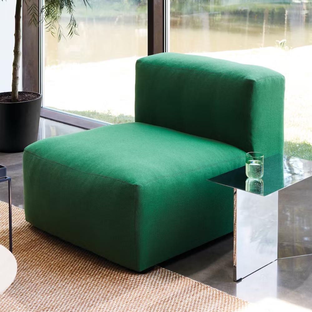 minimalist green armless accent chair low profile furniture ideas for ultramodern living room decor theme postmodern inspiration kelly green upholstery modular seating