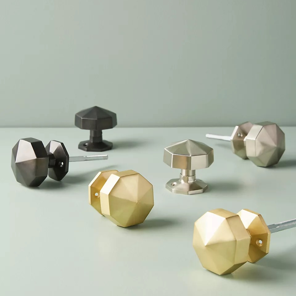 modern hexagonal door knobs for sale online professional installation needed gunmetal grey silky brass brushed nickel contemporary mortise knobs for interior doors bedroom