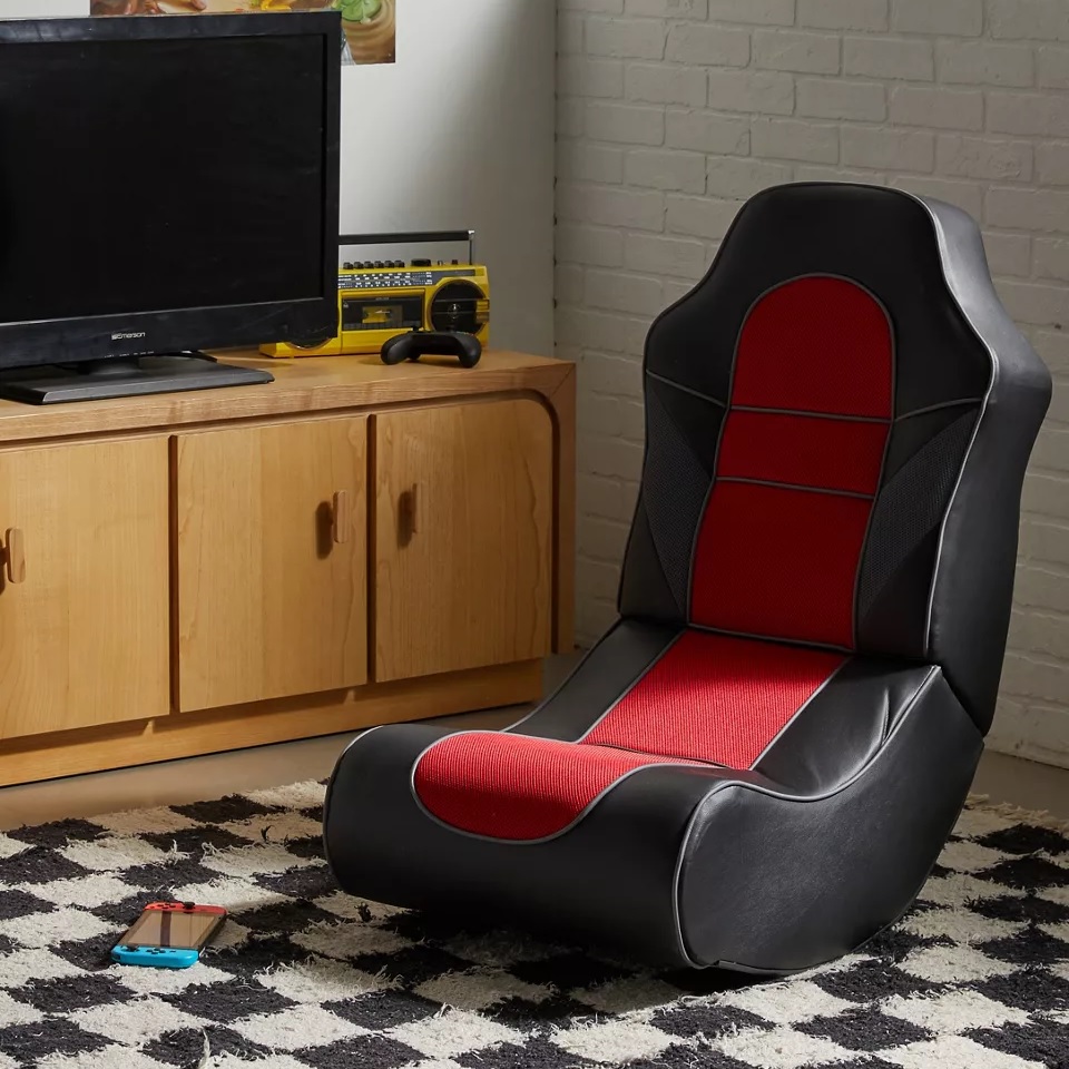 red and black gamer floor chair rocker how to promote better circulation when gaming healthy gamer chairs for sale online stylish bedroom rocking chair for gamers