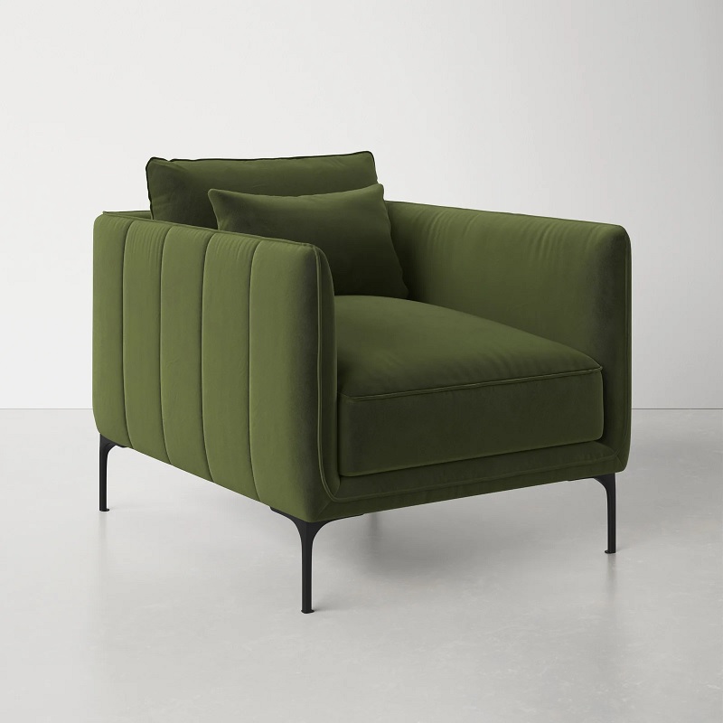 track arm modern green accent chair with tufted exterior and extra deep seat chairs for reading nursery design inspiration modern forest green seating velvet upholstery