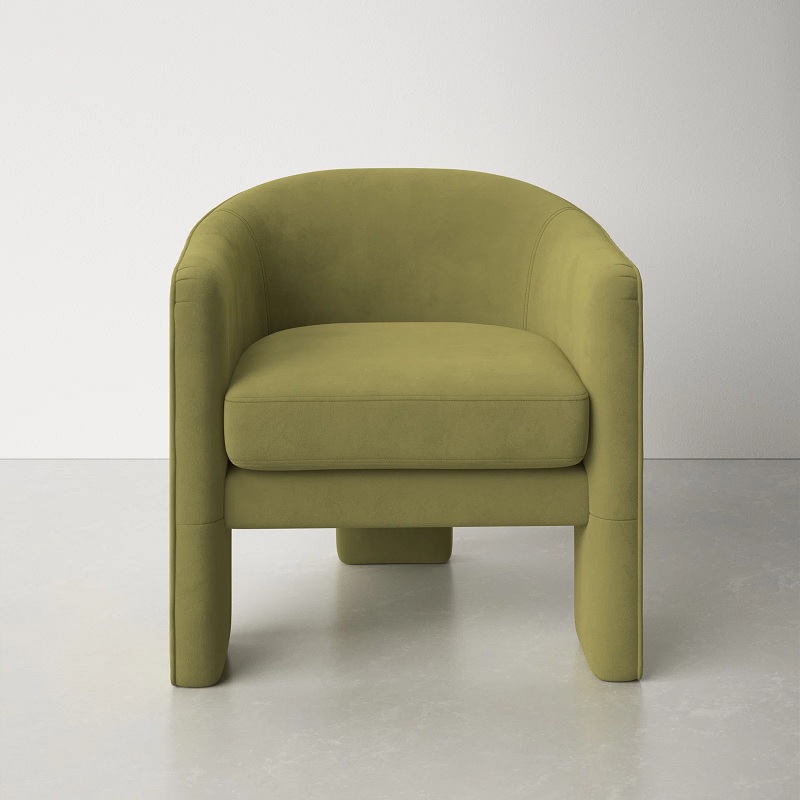 unique modern accent chair for green couch all over upholstered tripod base accent chair with barrel back and removable seat cushion comfortable entryway seating ideas