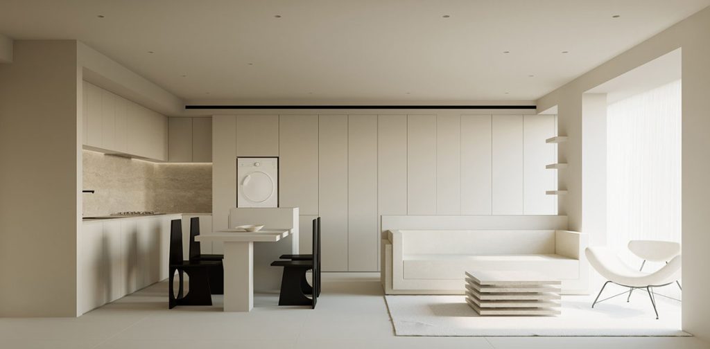 white home interior