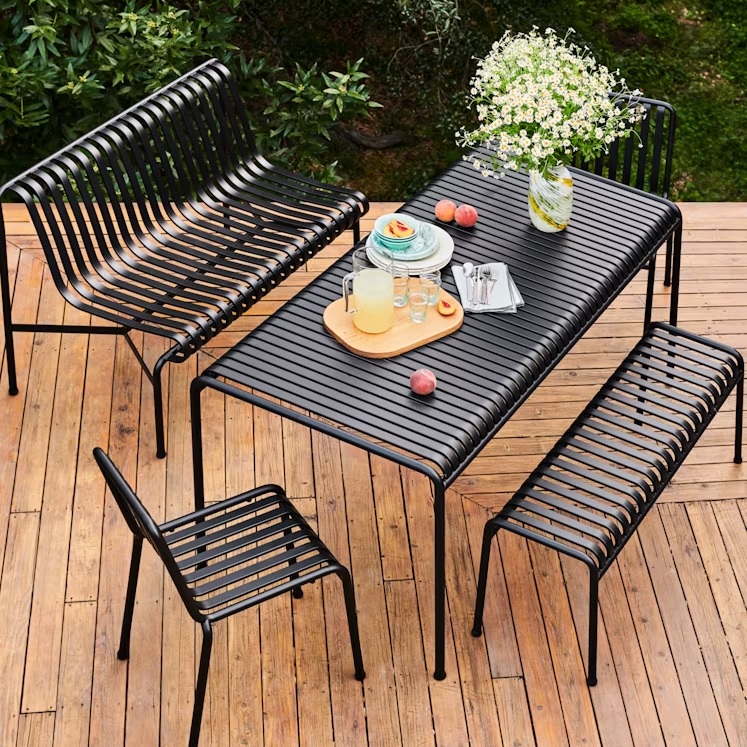 Modern metal outdoor on sale dining set