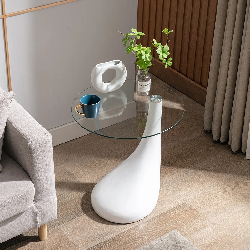 postmodern side tables for living room modern decor inspiration minimalist white curvaceous sculptural accent table with round glass tabletop cantilever design artistic