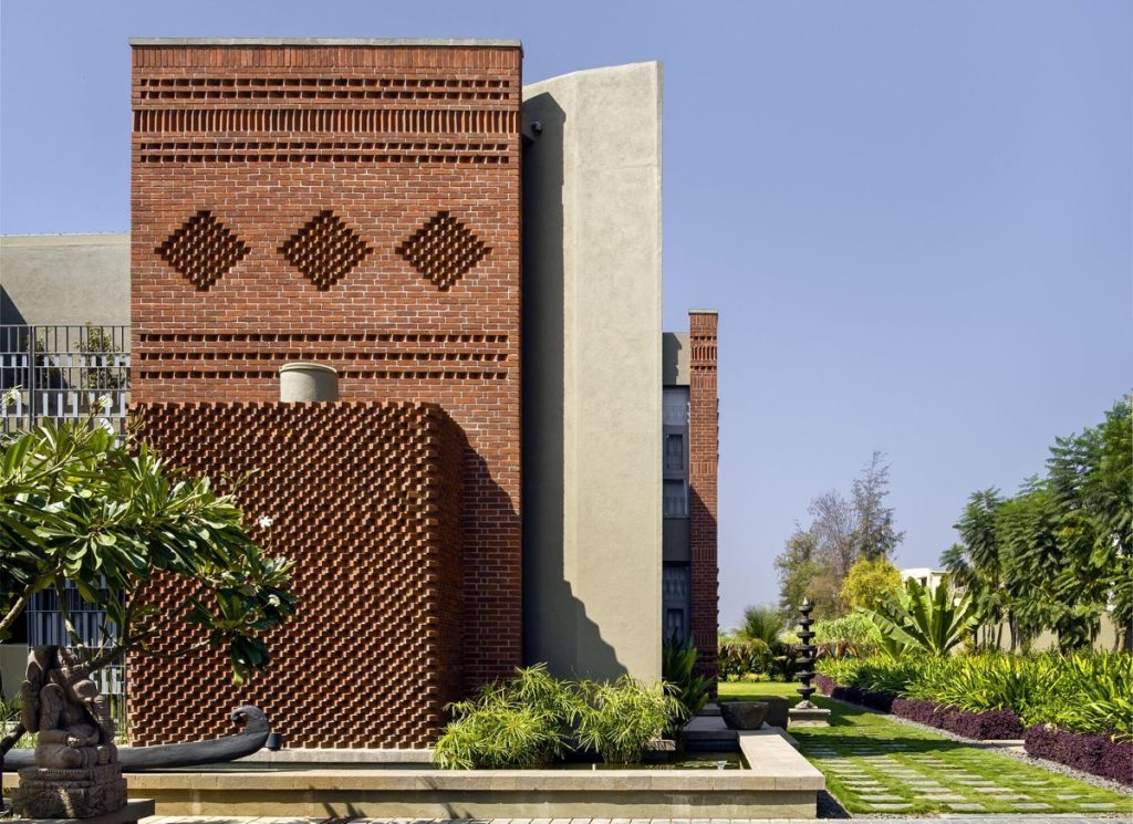 red brick fenestration