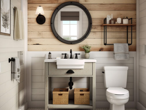 small farmhouse bathroom vanity