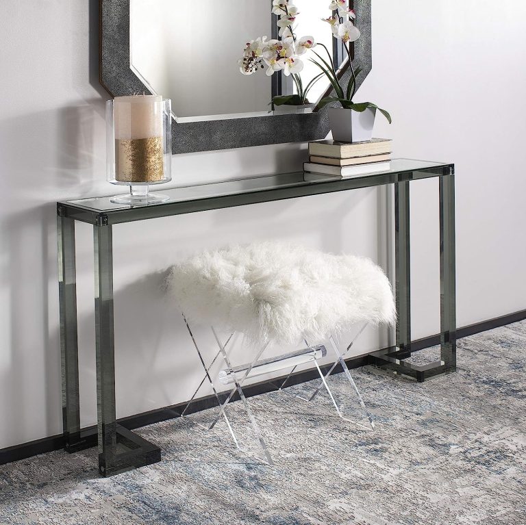 smokey black acrylic console table semi transparent translucent console ...