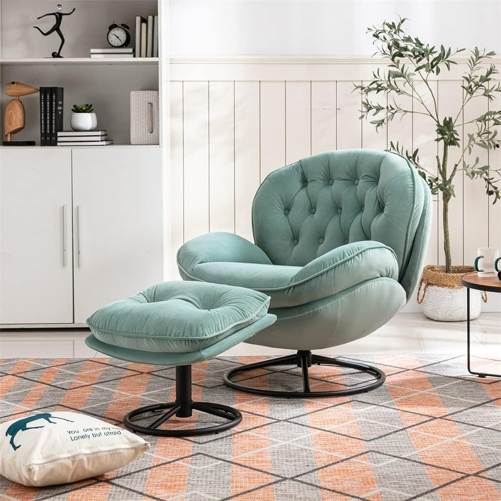 360° Swiveling Teal Reading Chair