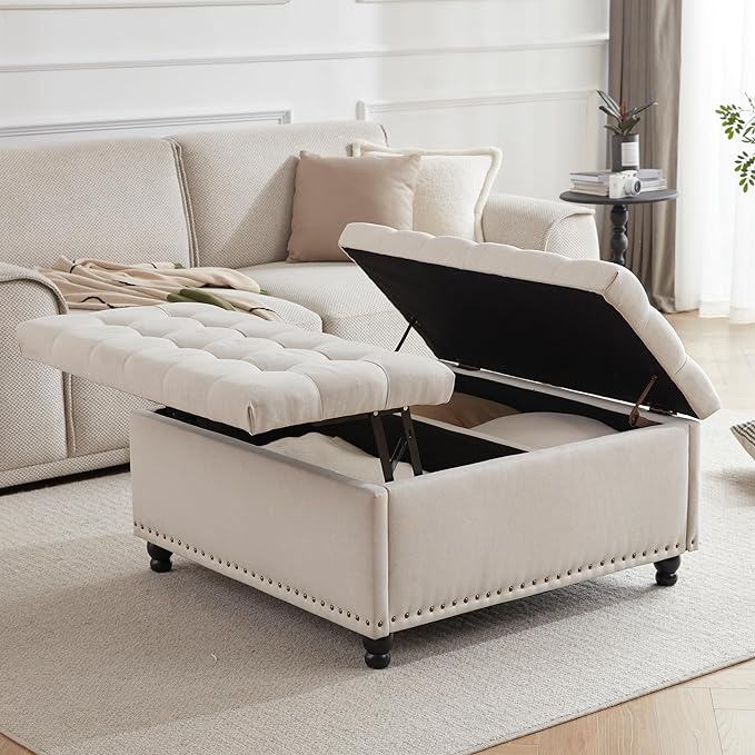 Double Sided Storage Ottoman Coffee Table