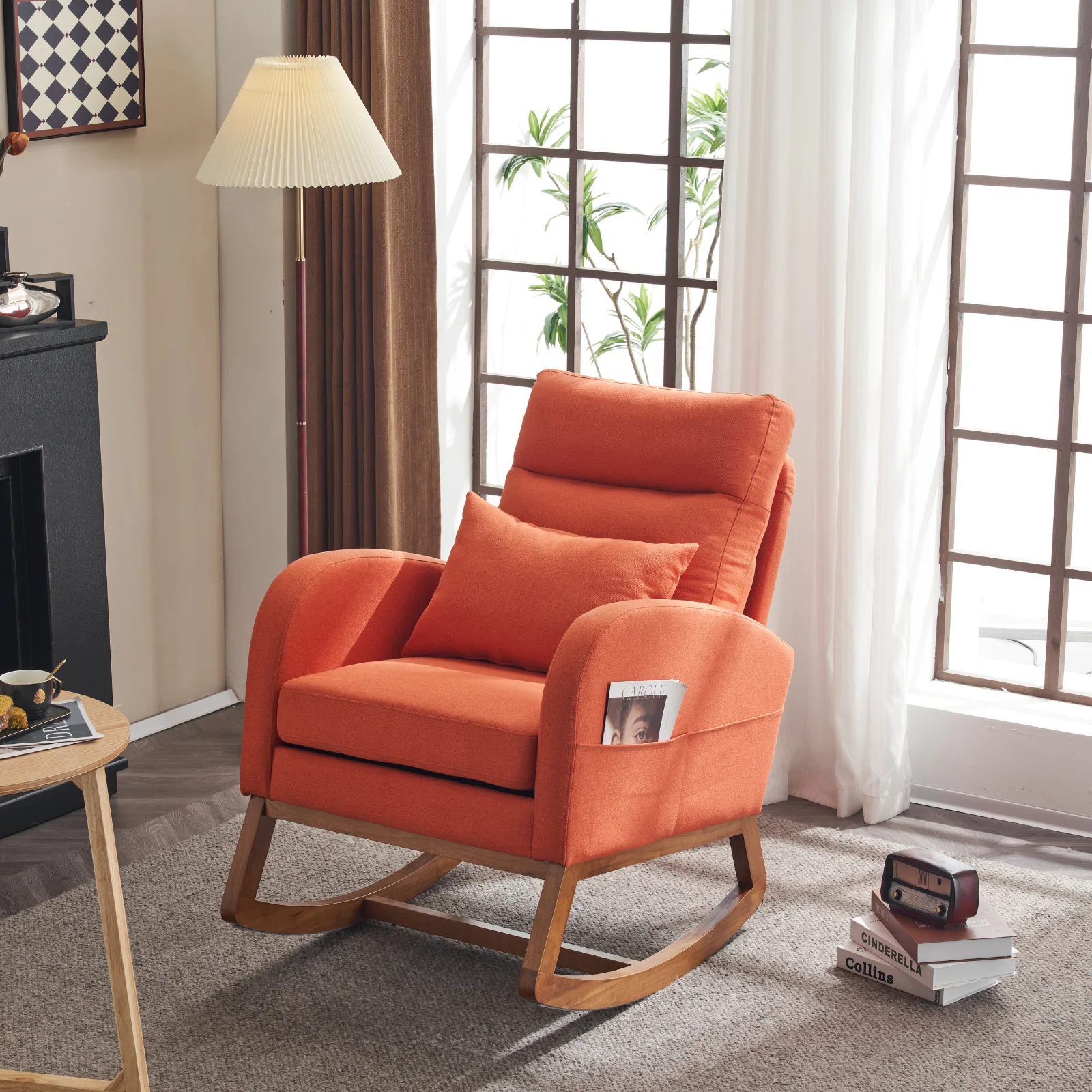 Orange Rocker Reading Chair