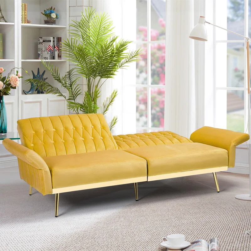 Yellow djustable modern sofa