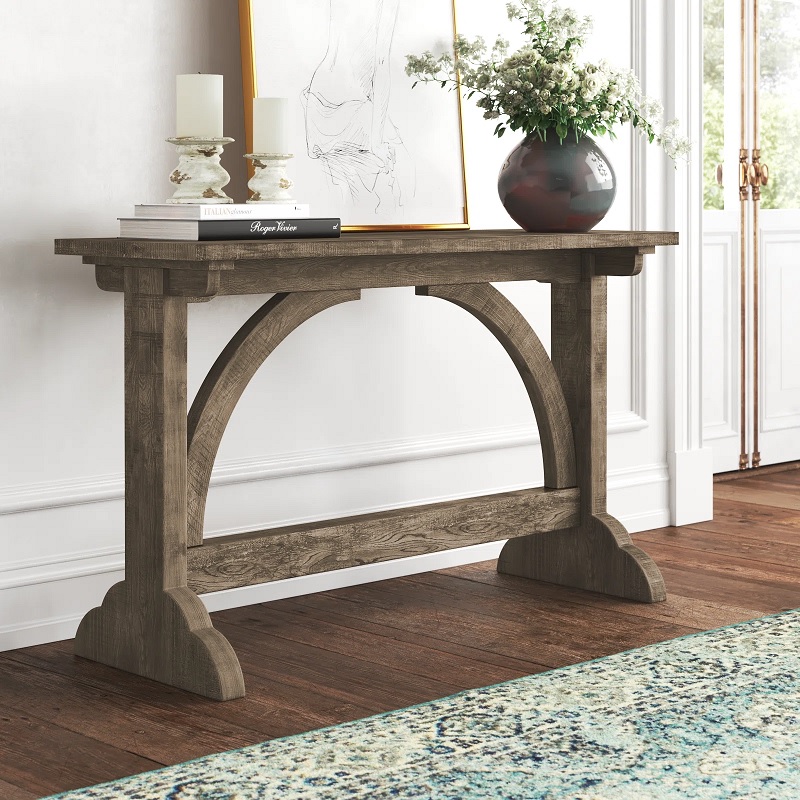 architectural farmhouse console table made from solid reclaimed wood barnwood brown sofa table for sale online large 47 inches rustic furniture for hallway living room dining area