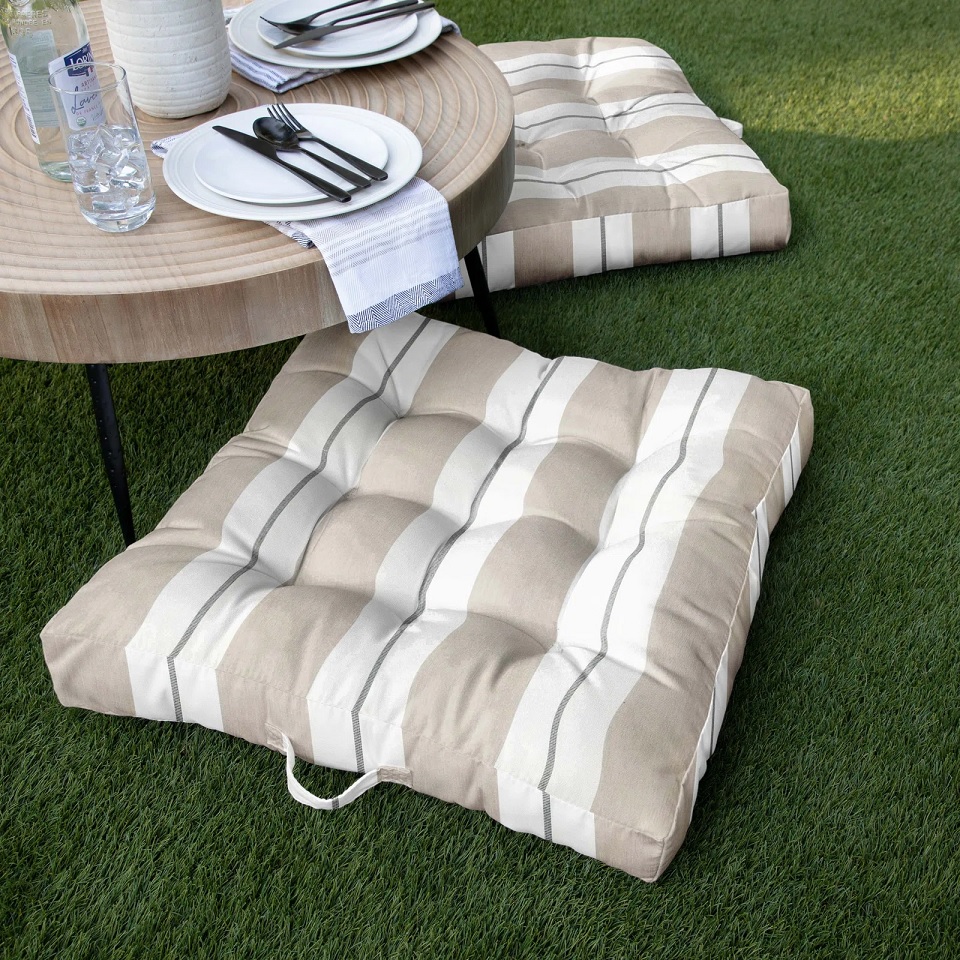 beige and white clean outdoor cushions for sale online tufted floor cushion with handle stylish contemporary seating inspiration for small balcony yard garden seating for reading